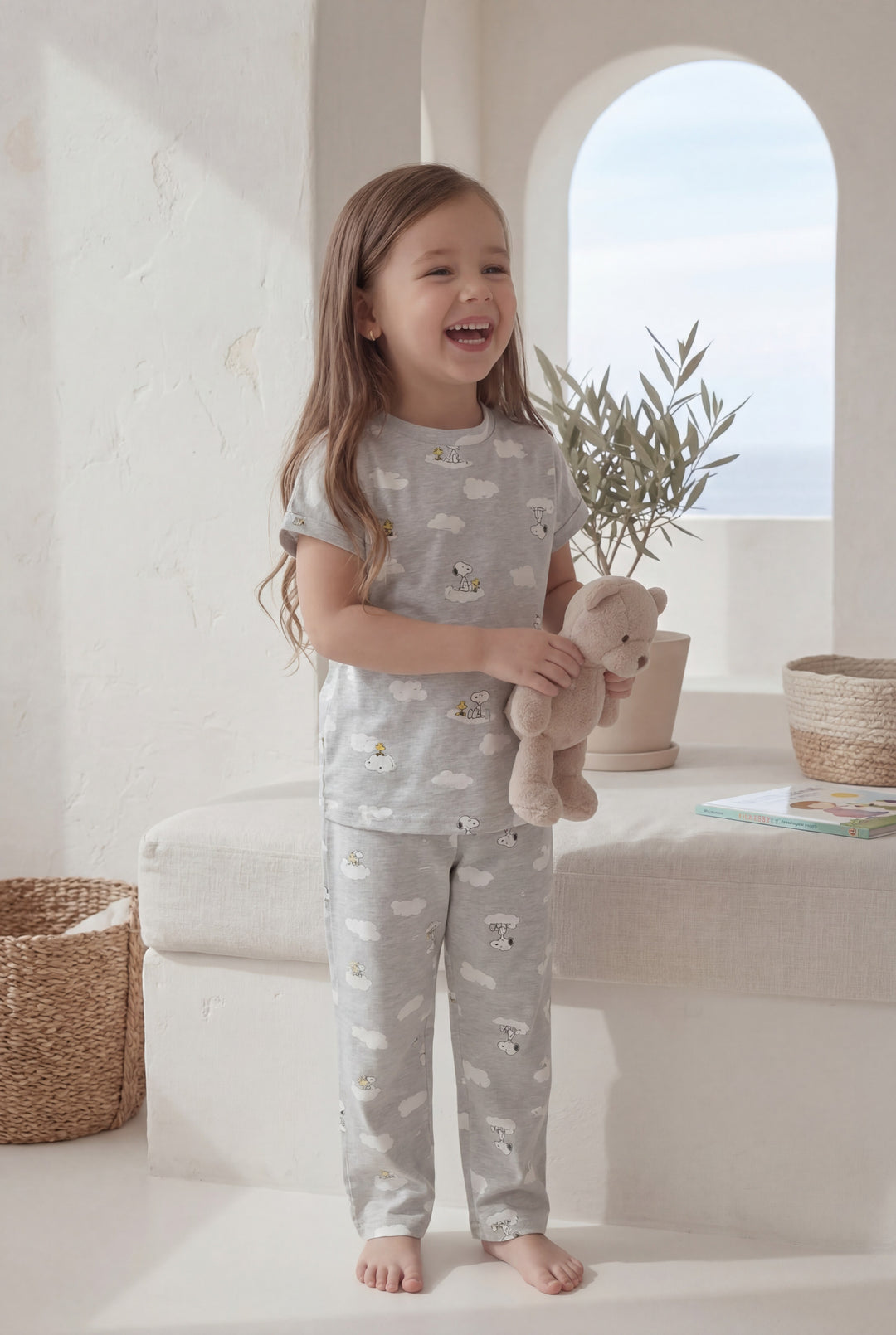 Jouri Kids Snoopy Print Pajama Set l 8002