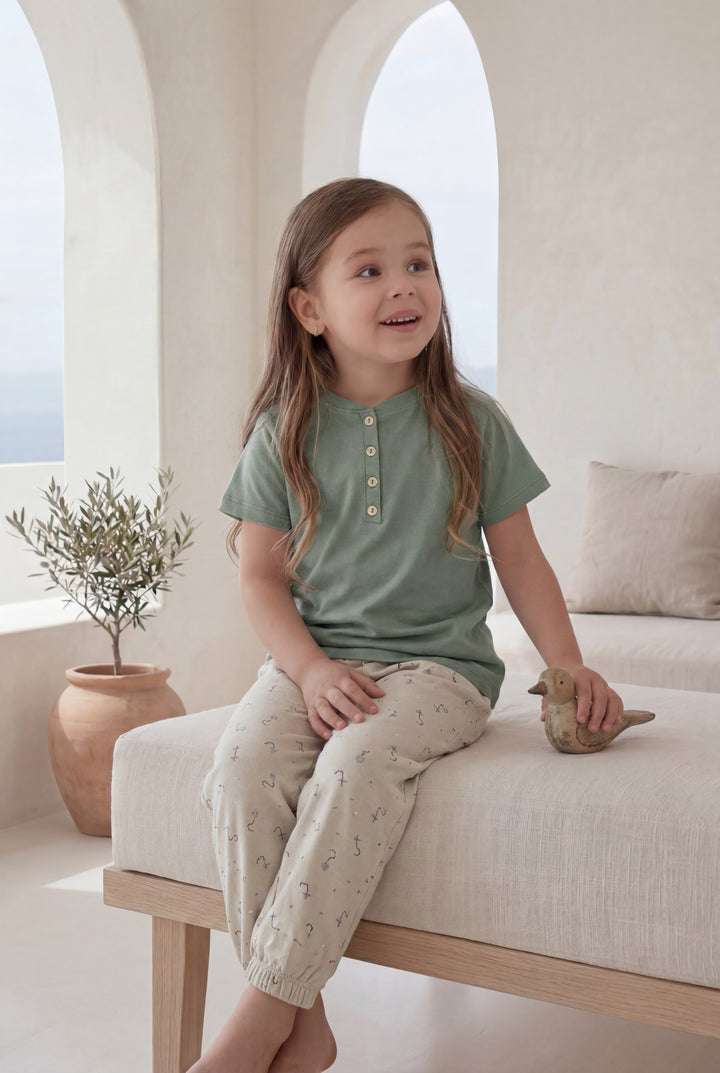 half-sleeve pajamas with 4 buttons Kids