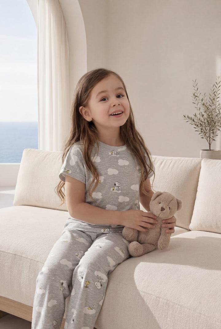 Jouri Kids Snoopy Print Pajama Set l 8002