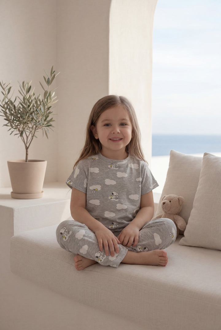 Jouri Kids Snoopy Print Pajama Set l 8002