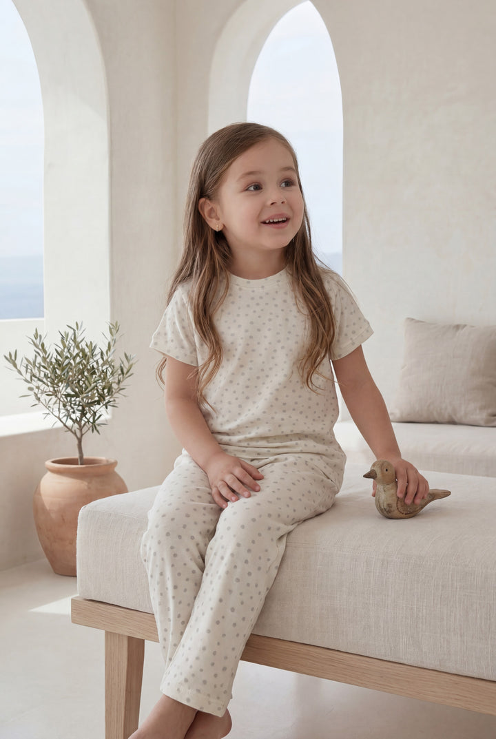 Off-white Half sleeve pajamas Kids