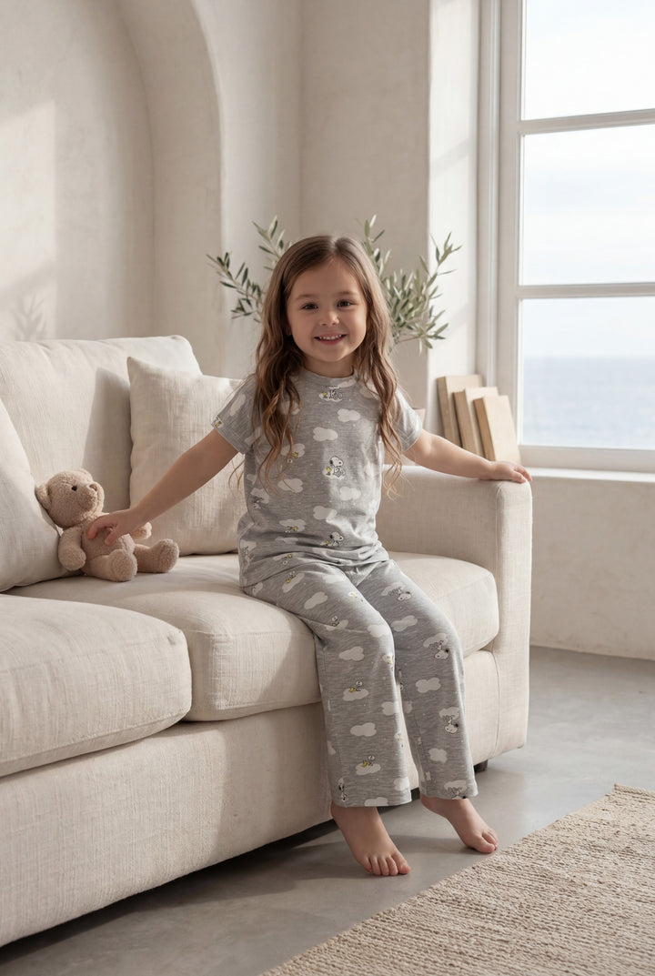 Jouri Kids Snoopy Print Pajama Set l 8002