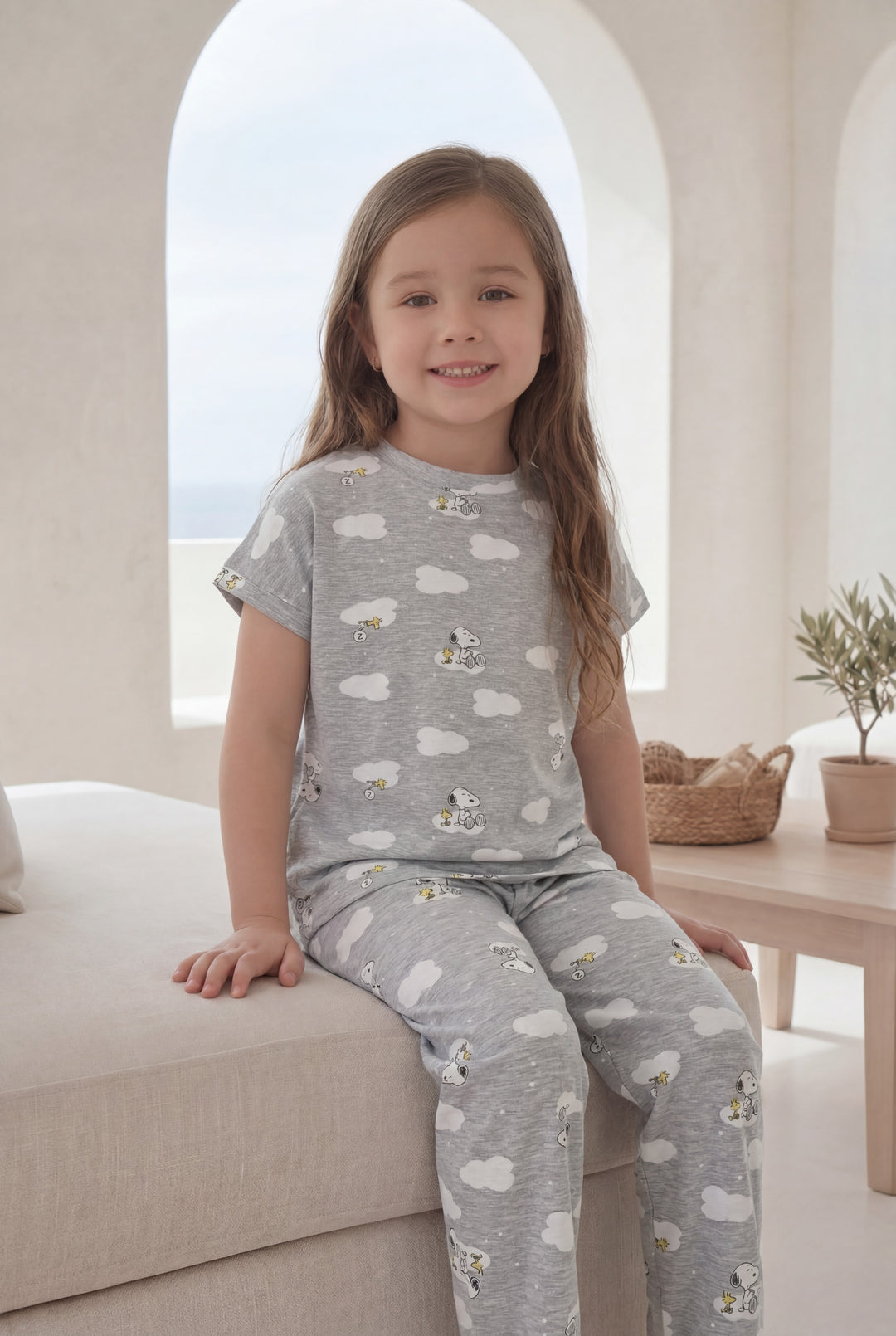 Jouri Kids Snoopy Print Pajama Set l 8002