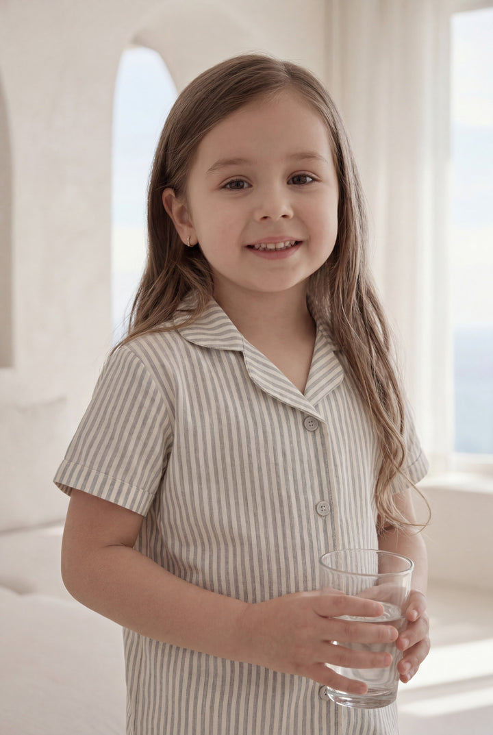 Jouri Kids Striped Pajama Set l 8011