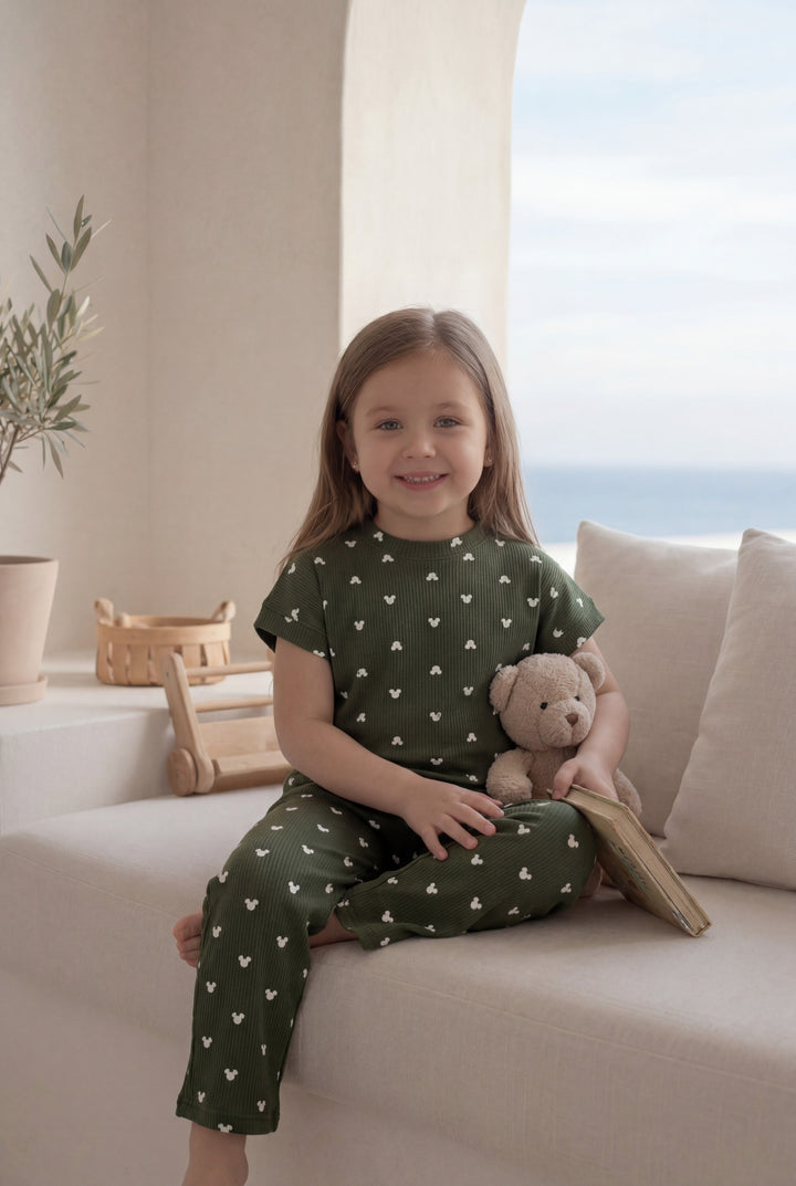 Jouri Kids Mickey Print Pajama Set