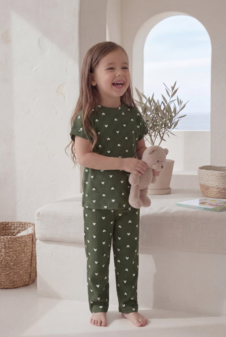 Jouri Kids Mickey Print Pajama Set