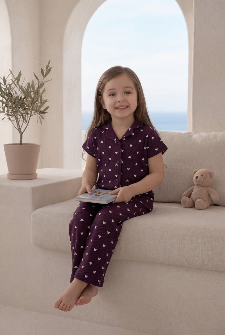 Jouri Kids Heart Print Pajama Set 8033k