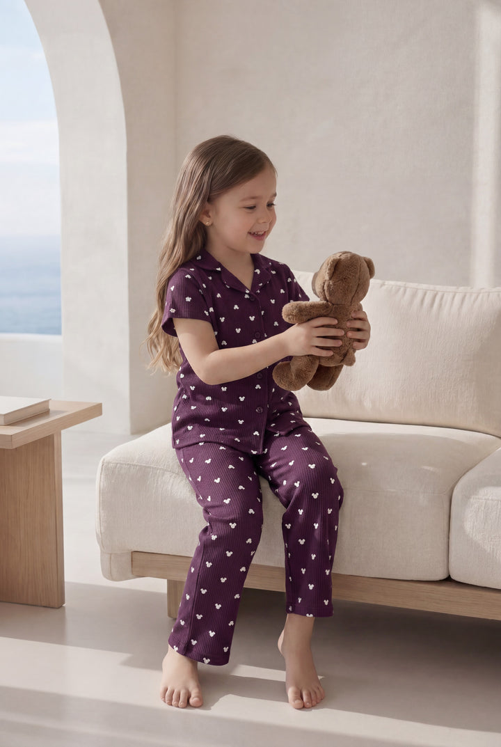 Jouri Kids Heart Print Pajama Set 8033k