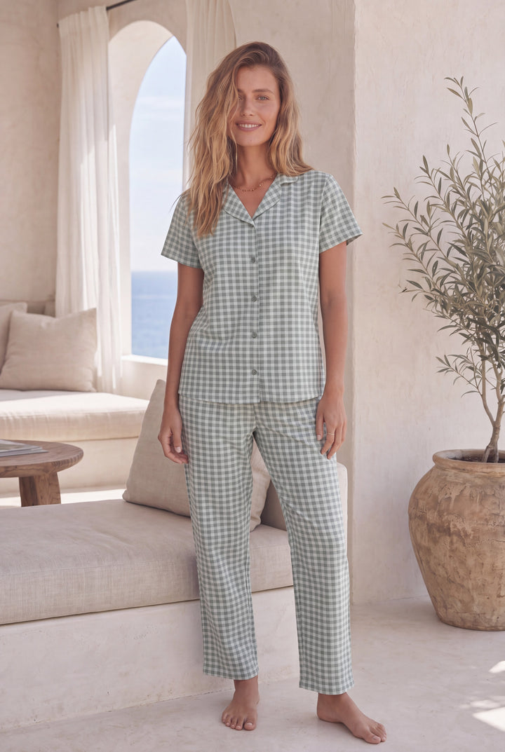 Jouri Women’s Gingham Pajama Set l 8041