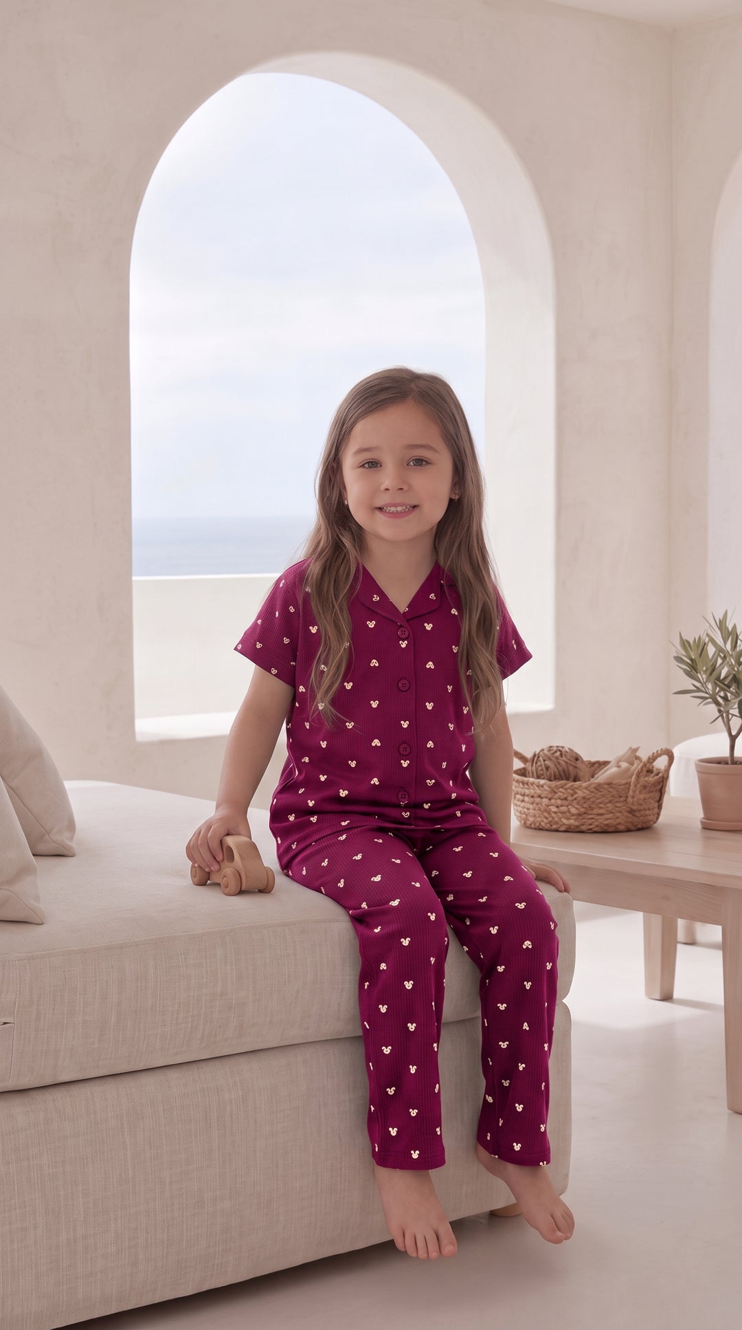 Kids Heart Print Pajama Set 2841 k