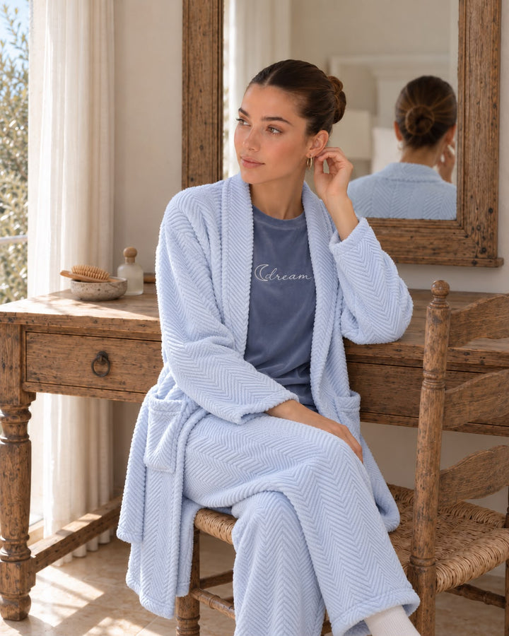 Three-Piece Robe Pajama Set - 9022