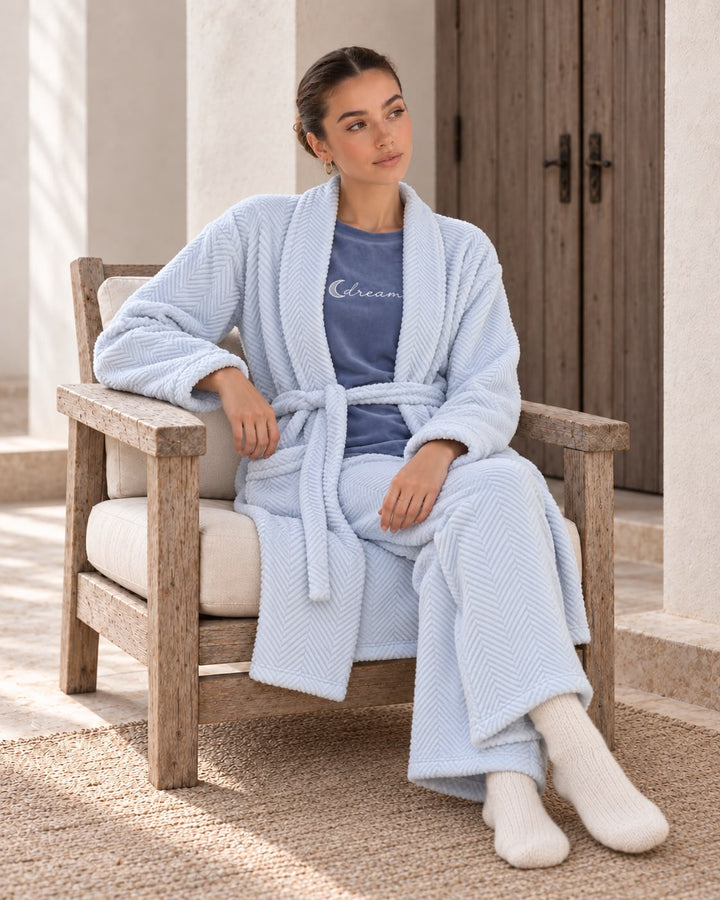 Three-Piece Robe Pajama Set - 9022