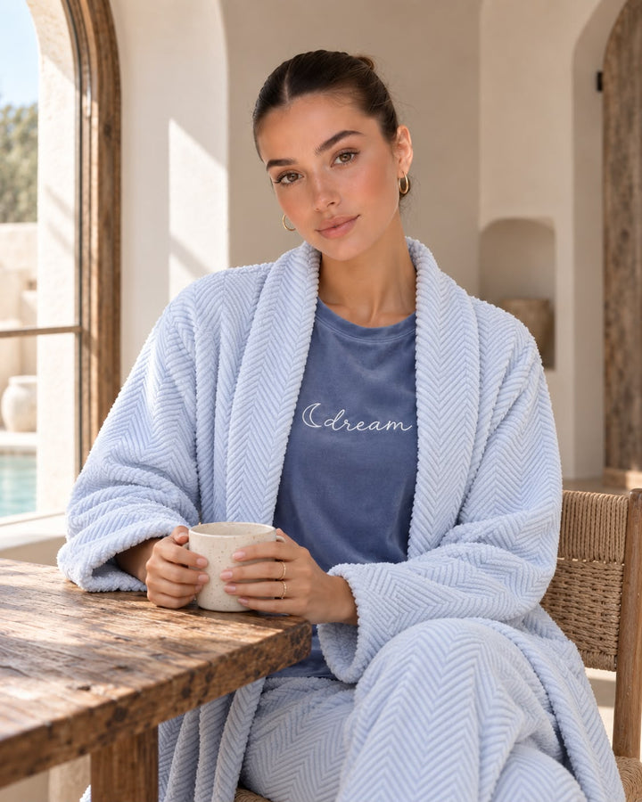Three-Piece Robe Pajama Set - 9022