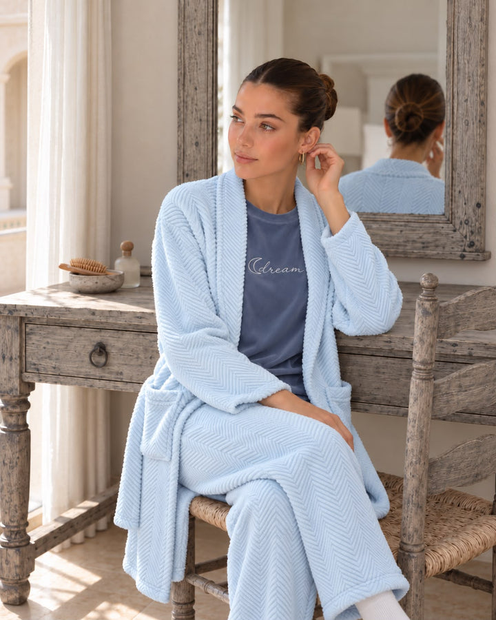 Three-Piece Robe Pajama Set - 9022