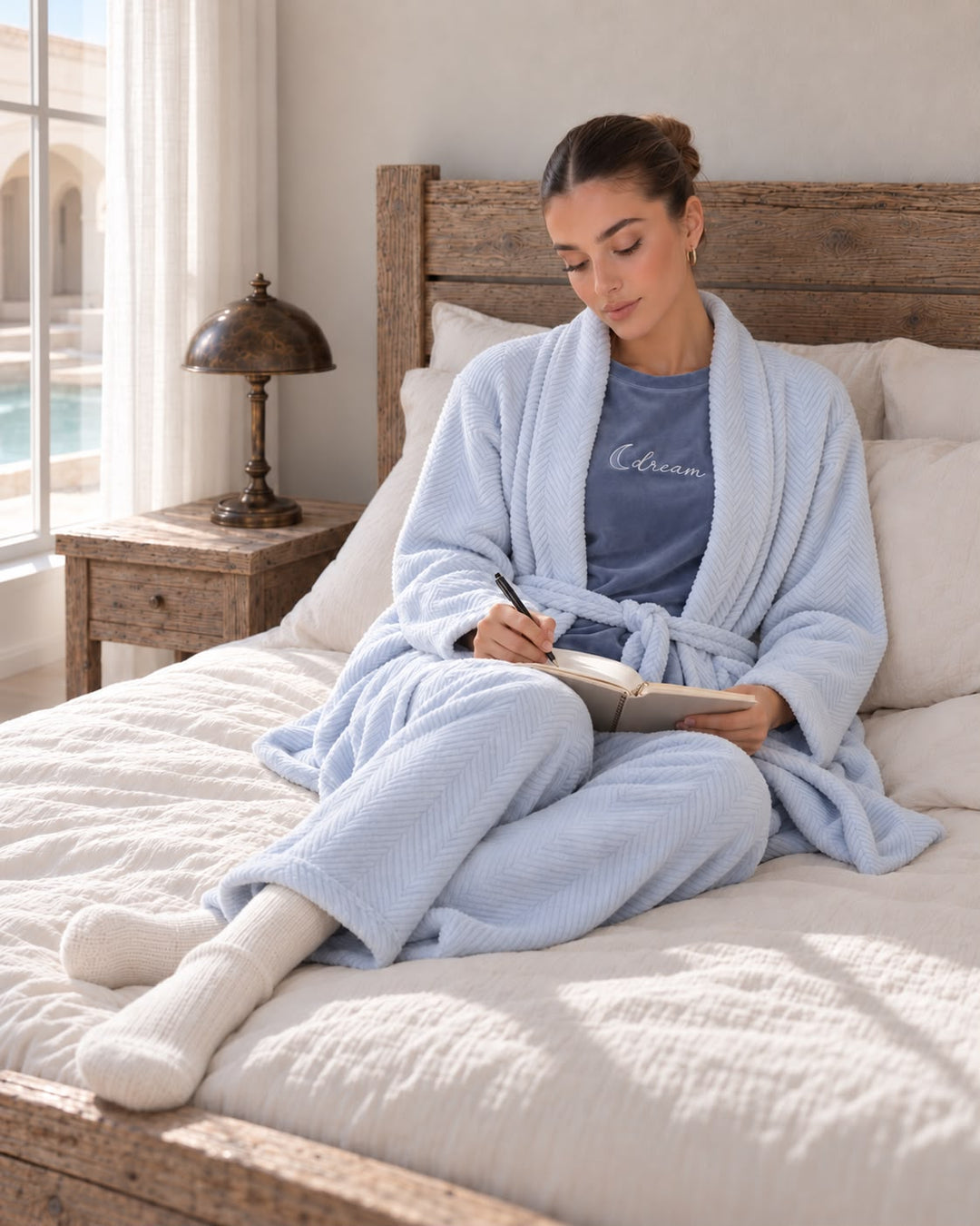 Three-Piece Robe Pajama Set - 9022