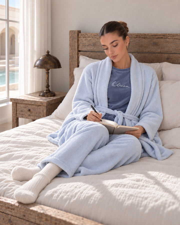 Three-Piece Robe Pajama Set - 9022