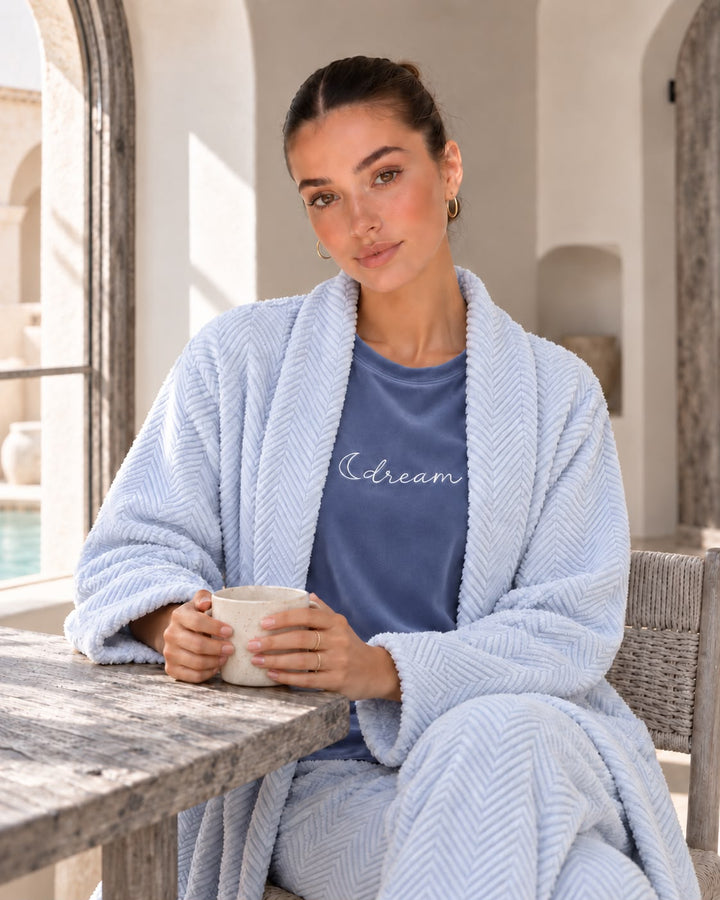 Three-Piece Robe Pajama Set - 9022