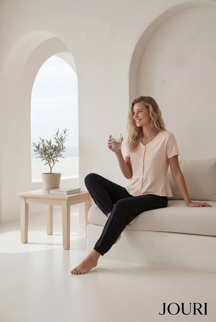 Jouri Soft Pink Relaxed Pajama Set / 4725