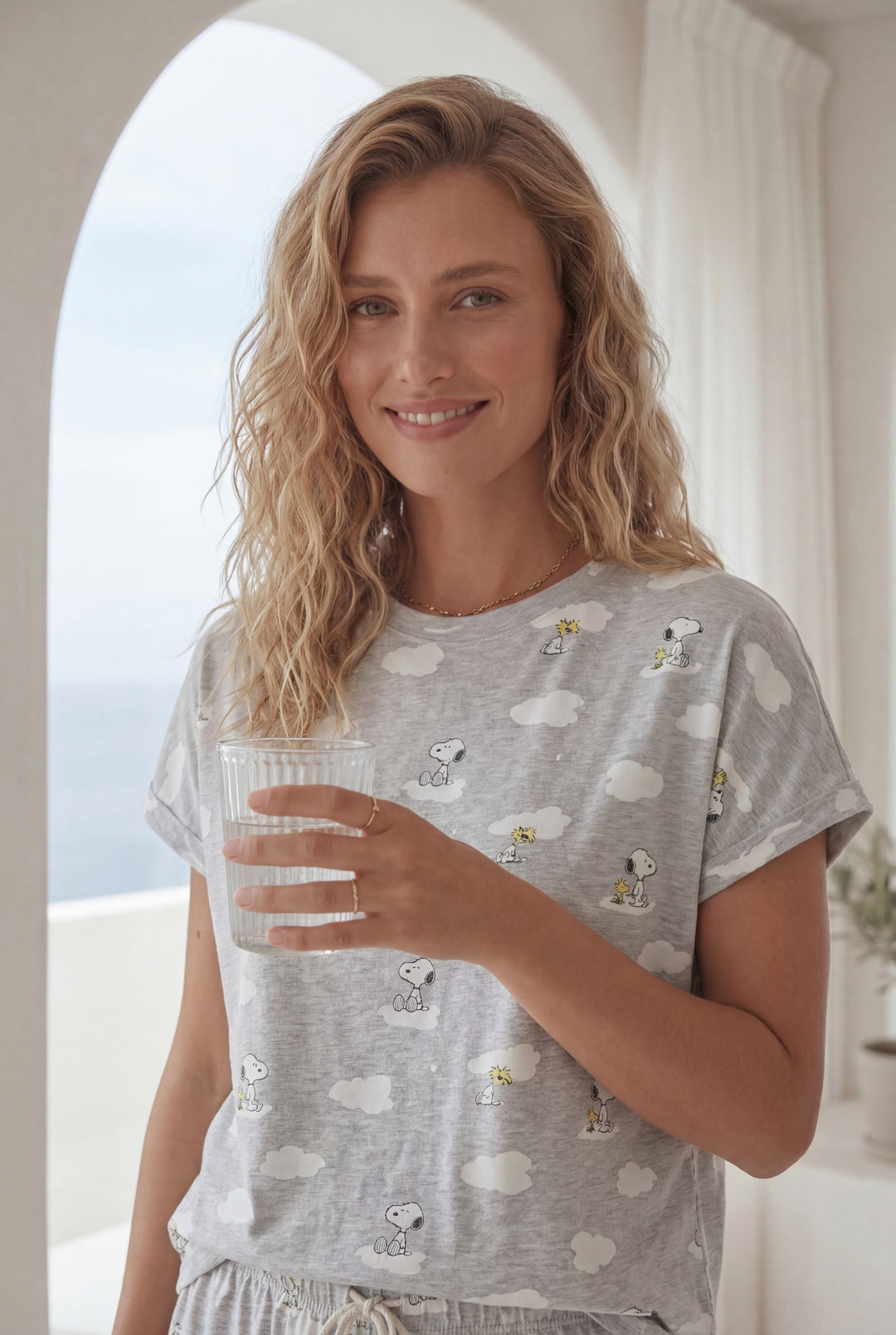 Women’s Snoopy Grey Pajama Set l 8002