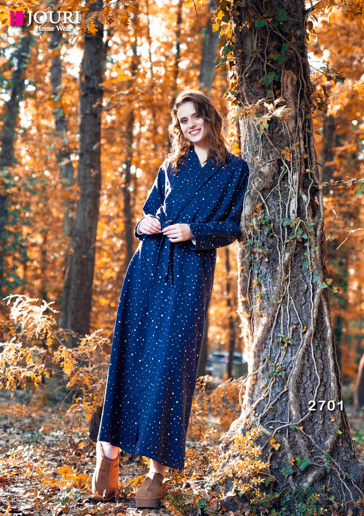 Long winter robe printed with stars