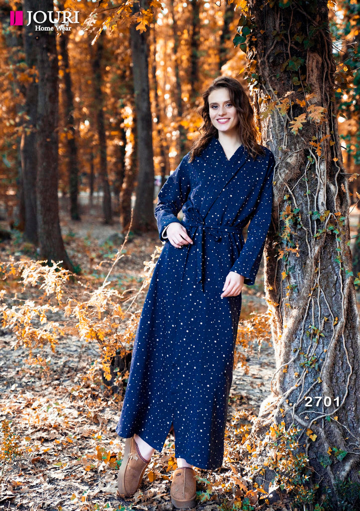 Long winter robe printed with stars