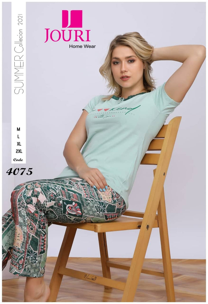 "Weekend" Women's Half Sleeve Pajamas